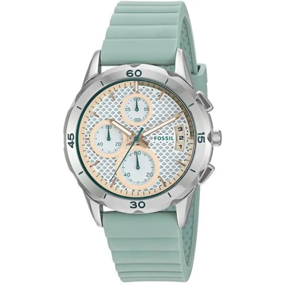 Fossil Women's ES4023 'Modern Pursuit' Chronograph Blue Silicone Watch nice gift - Picture 1 of 6